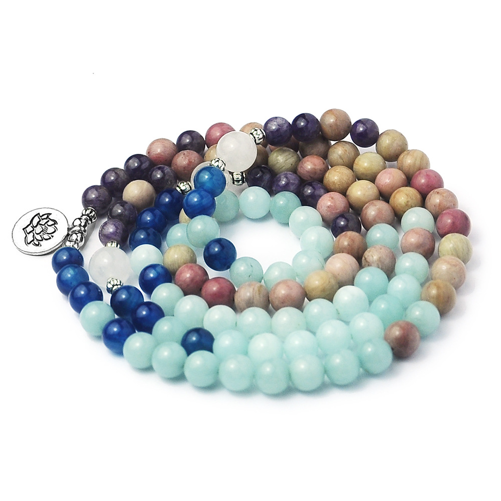 Natural Emperor Turquoise Bracelet Zen Lotus Buddha Emperor Stone Bracelet Amazon Natural Stone Ornament Cross-Border Wholesale