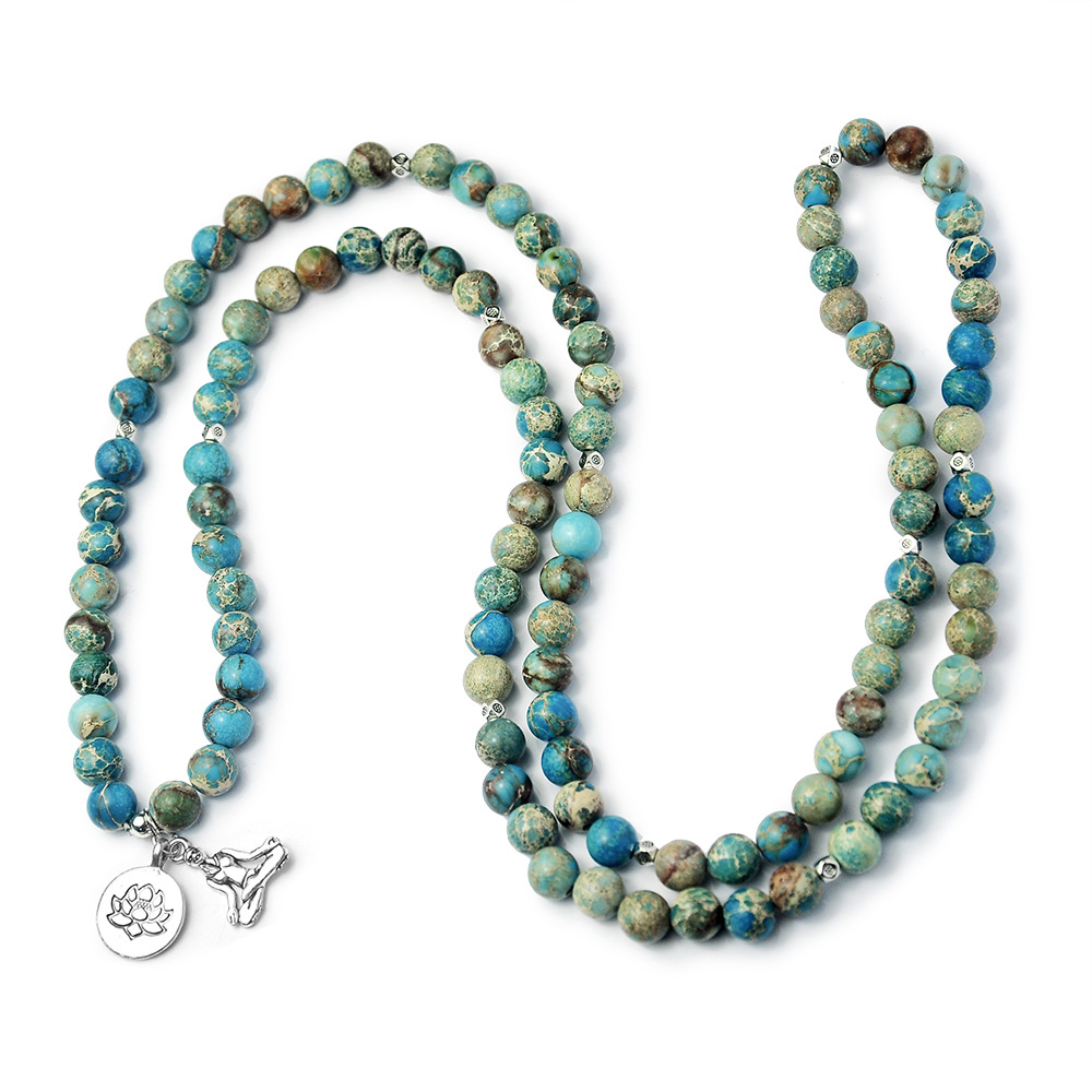 Natural Emperor Turquoise Bracelet Zen Lotus Buddha Emperor Stone Bracelet Amazon Natural Stone Ornament Cross-Border Wholesale