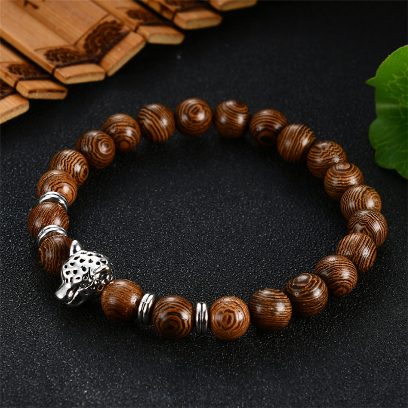 Exclusive for Cross-Border New 108 PCs Wooden Bead Flower of Life Lotus Buddha Statue Lifeblood Yoga Stretch Bracelet Necklace