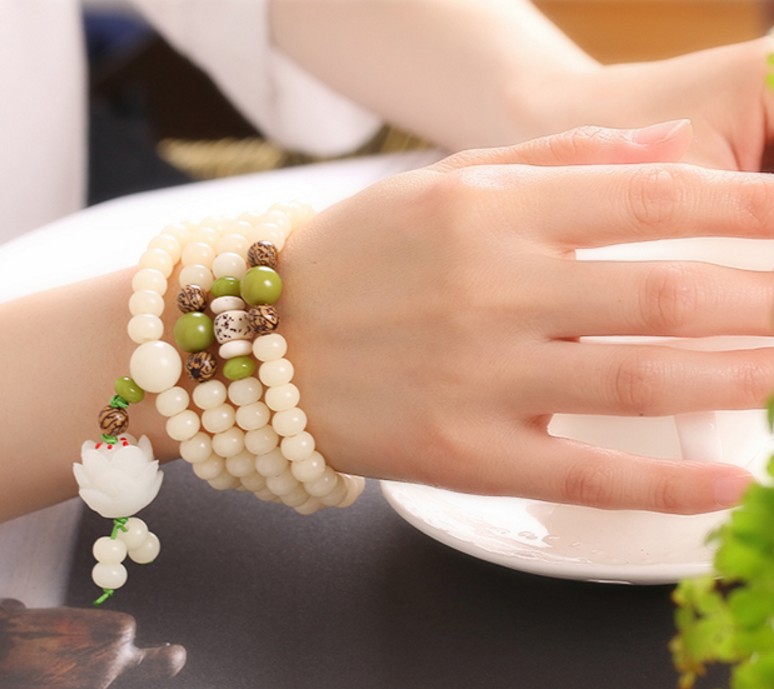 Buddha Beads Bracelet Hainan White Jade Bodhi 108 Multi-Circle Single Ring Bracelet Lotus Lotus Lotus Root Buddha Beads Bracelet Hainan White Jade Bodhi 108 Multi-Circle Single Ring Bracelet Lotus Lotus Lotus Root