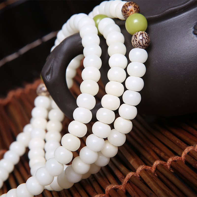 Buddha Beads Bracelet Hainan White Jade Bodhi 108 Multi-Circle Single Ring Bracelet Lotus Lotus Lotus Root Buddha Beads Bracelet Hainan White Jade Bodhi 108 Multi-Circle Single Ring Bracelet Lotus Lotus Lotus Root