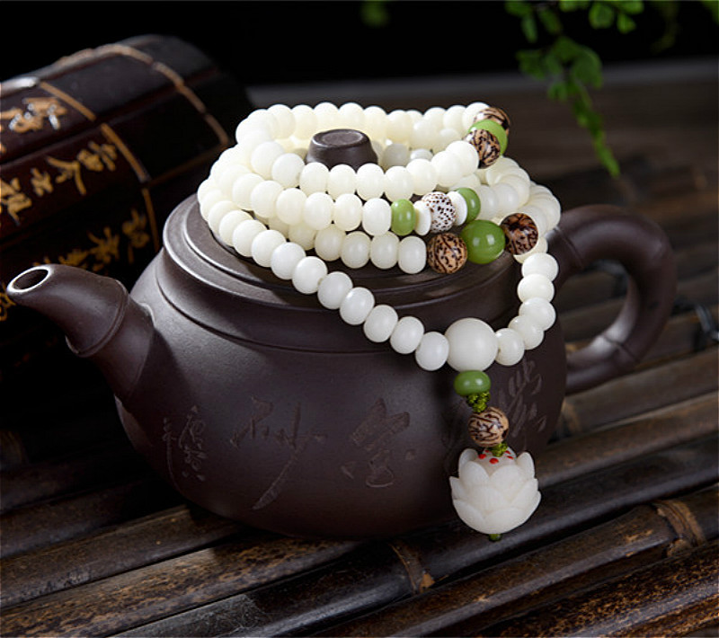 Buddha Beads Bracelet Hainan White Jade Bodhi 108 Multi-Circle Single Ring Bracelet Lotus Lotus Lotus Root Buddha Beads Bracelet Hainan White Jade Bodhi 108 Multi-Circle Single Ring Bracelet Lotus Lotus Lotus Root