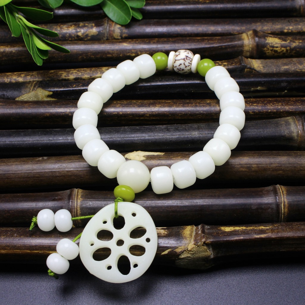 Buddha Beads Bracelet Hainan White Jade Bodhi 108 Multi-Circle Single Ring Bracelet Lotus Lotus Lotus Root Buddha Beads Bracelet Hainan White Jade Bodhi 108 Multi-Circle Single Ring Bracelet Lotus Lotus Lotus Root