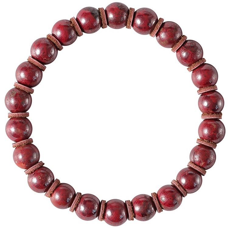 One Piece Dropshipping Chen Shi Cinnabar Raw Ore Bracelet Men and Women&#039;s Natal Year Cinnabar Stone round Buddha Beads Red Bracelet
