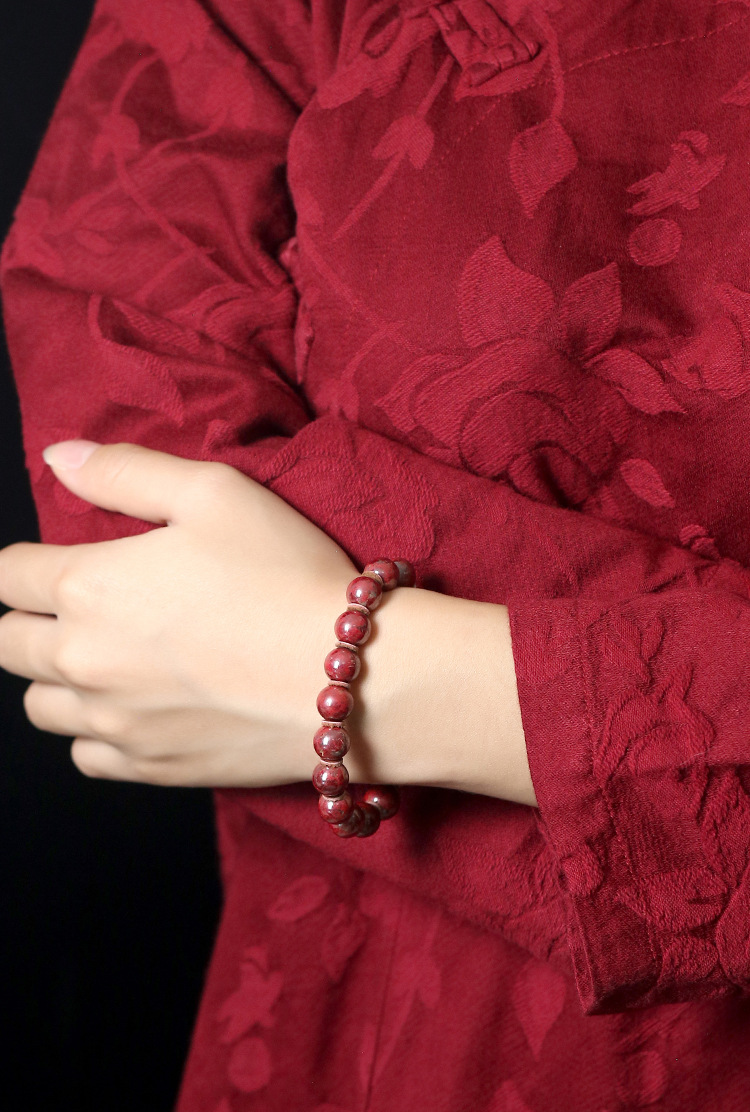One Piece Dropshipping Chen Shi Cinnabar Raw Ore Bracelet Men and Women's Natal Year Cinnabar Stone round Buddha Beads Red Bracelet One Piece Dropshipping Chen Shi Cinnabar Raw Ore Bracelet Men and Women's Natal Year Cinnabar Stone round Buddha Beads Red Bracelet