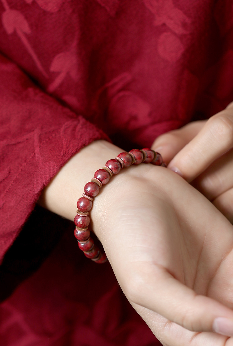 One Piece Dropshipping Chen Shi Cinnabar Raw Ore Bracelet Men and Women's Natal Year Cinnabar Stone round Buddha Beads Red Bracelet One Piece Dropshipping Chen Shi Cinnabar Raw Ore Bracelet Men and Women's Natal Year Cinnabar Stone round Buddha Beads Red Bracelet