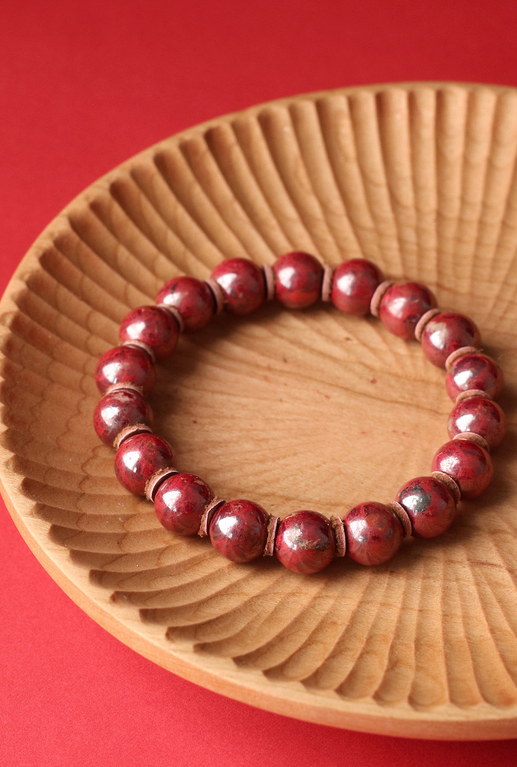 One Piece Dropshipping Chen Shi Cinnabar Raw Ore Bracelet Men and Women's Natal Year Cinnabar Stone round Buddha Beads Red Bracelet One Piece Dropshipping Chen Shi Cinnabar Raw Ore Bracelet Men and Women's Natal Year Cinnabar Stone round Buddha Beads Red Bracelet