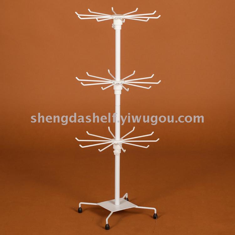 Three rotating necklace bracelet socks gloves frame mobile phone pendant trinket display hanging shelf