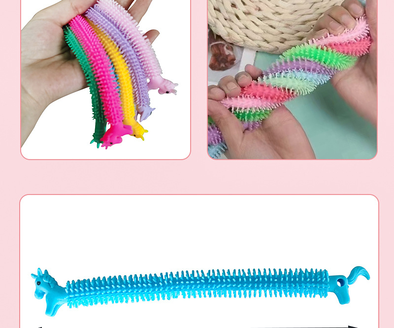 Unicorn Lala Children's Decompression Soft Glue Toy Bracelet Vent Noodles Unicorn Horse TPR Tension Elastic String