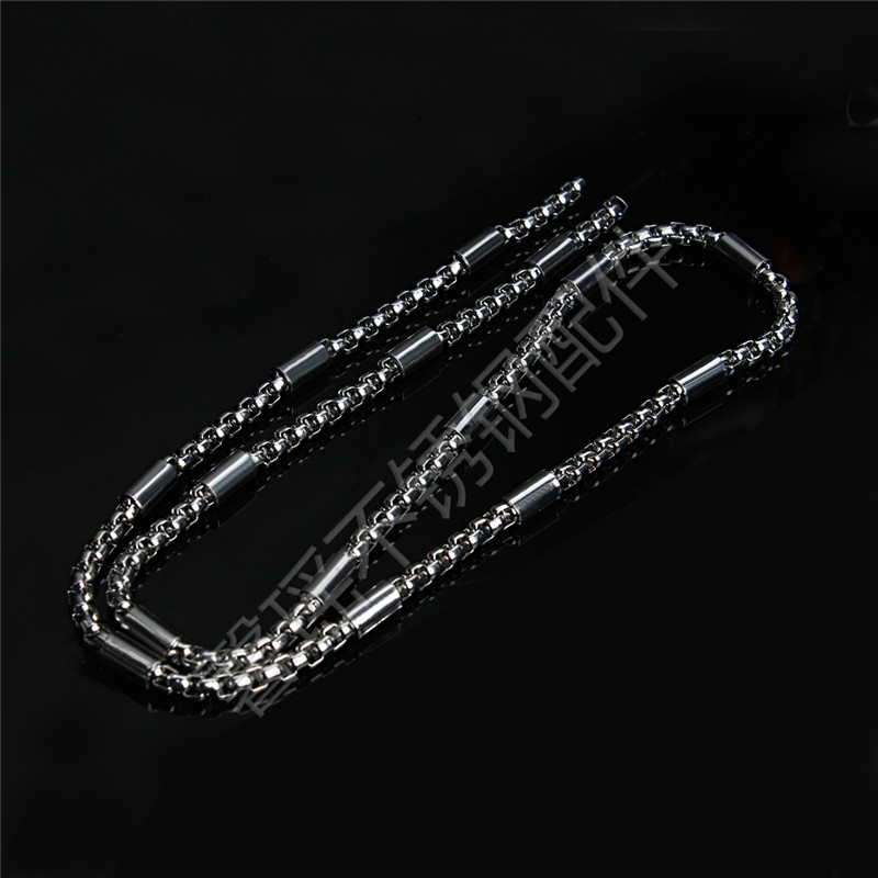 304 Stainless Steel Chain 4.0 Square Pearl Bag Light Body Bracelet Anklet Necklace Ornament Chain Accessories