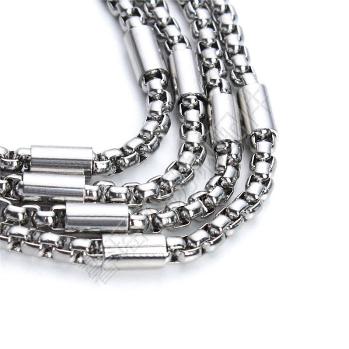 304 Stainless Steel Chain 4.0 Square Pearl Bag Light Body Bracelet Anklet Necklace Ornament Chain Accessories