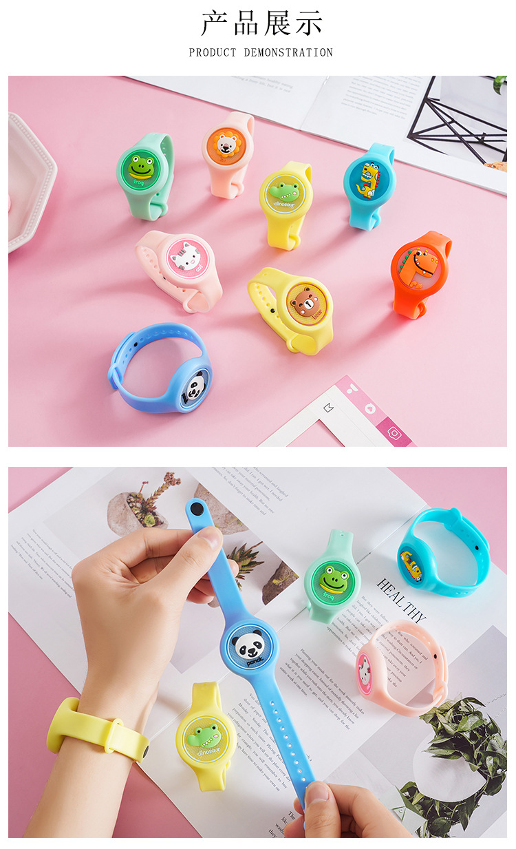 Cartoon Optical Repellent mosquito bracelet Child Flash anti-mosquito watch Summer plant mosquito bite Repellent clasp