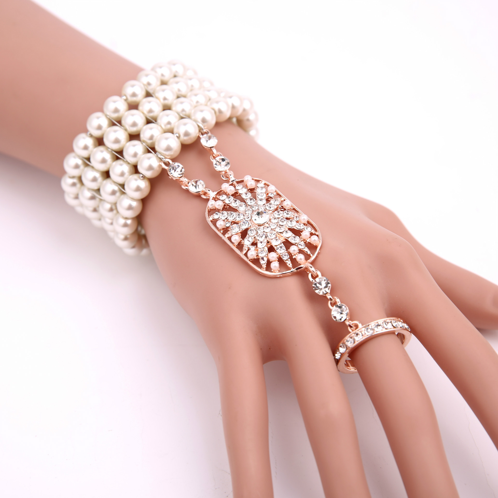 Great Gatsby Same Bracelet Ornament Ring Integrated Chain Yiwu Small Commodity Accessories Wholesale