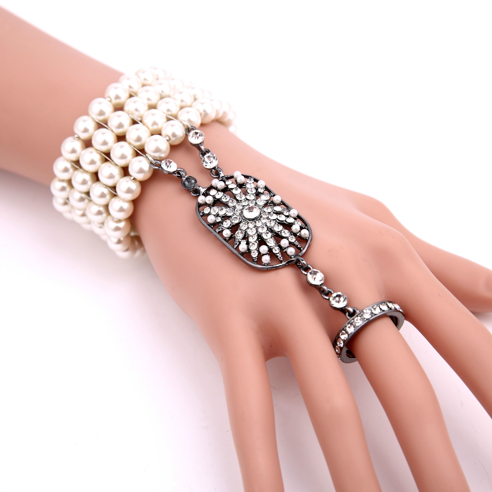 Great Gatsby Same Bracelet Ornament Ring Integrated Chain Yiwu Small Commodity Accessories Wholesale