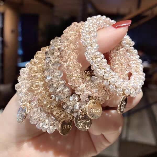 Korea East Gate Headband Simple hair Rope Crystal bracelet Rubber Band Pearl Tag Hair Ring Small Bracelet Headband Korea East Gate Headband Simple hair Rope Crystal bracelet Rubber Band Pearl Tag Hair Ring Small Bracelet Headband