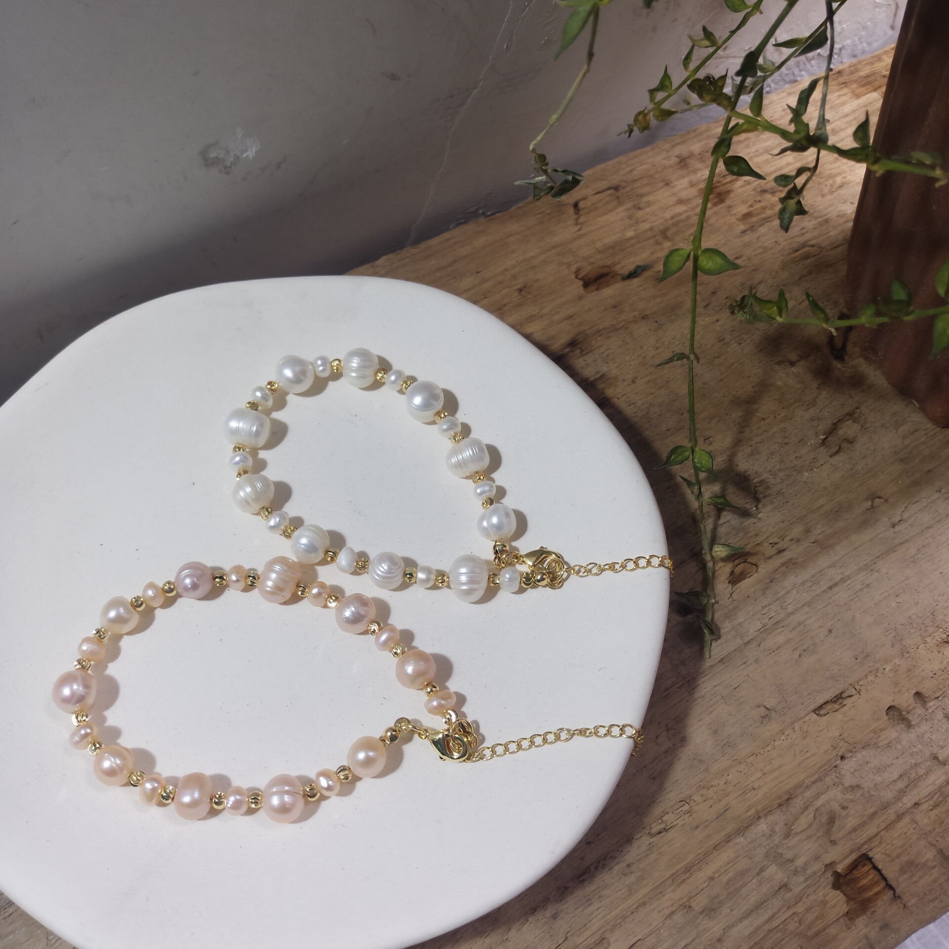 Baroque Style Pearl Bracelet Texture Spring and Summer American 14K Gilded Natural Pearl Pearl Bracelet Baroque Style Pearl Bracelet Texture Spring and Summer American 14K Gilded Natural Pearl Pearl Bracelet