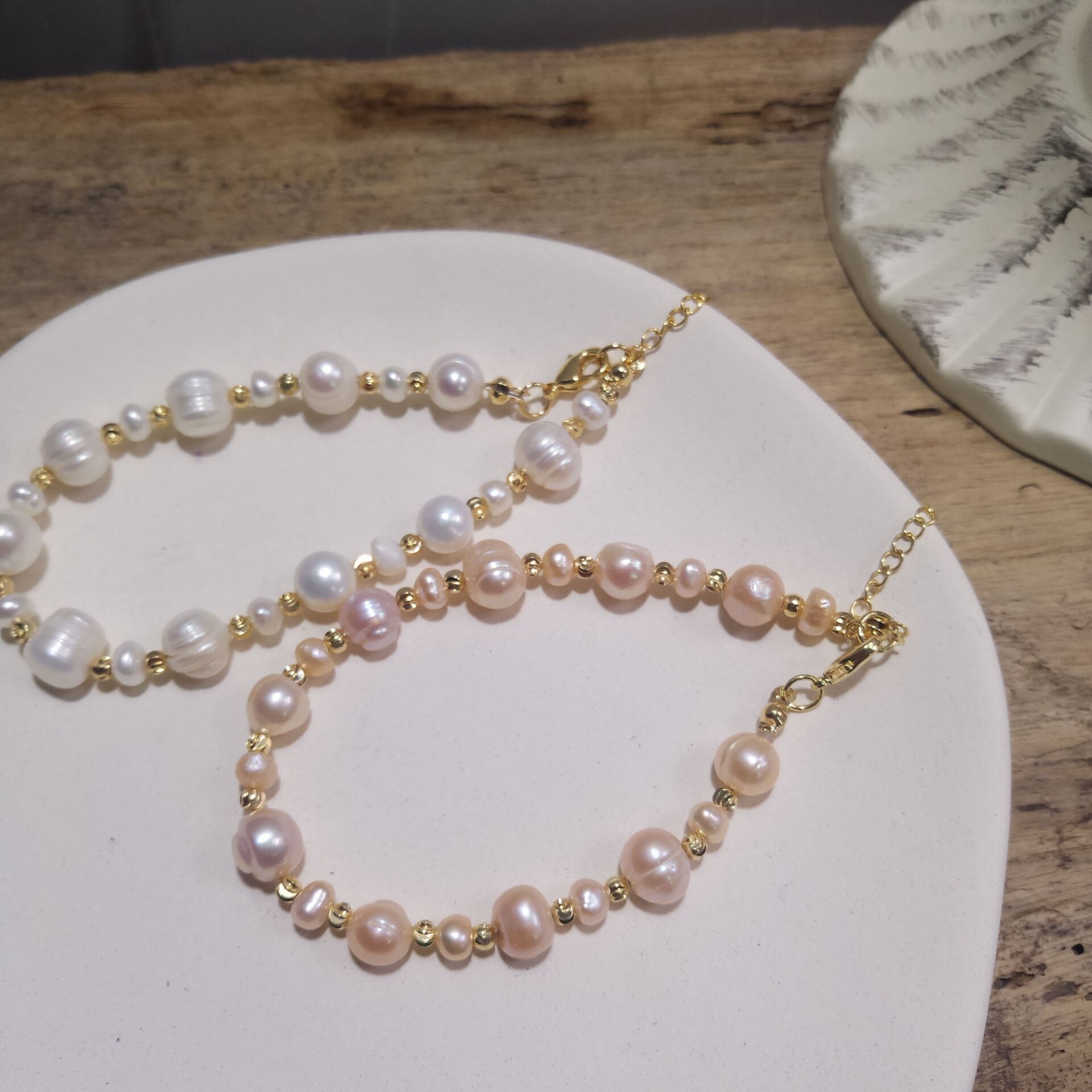 Baroque Style Pearl Bracelet Texture Spring and Summer American 14K Gilded Natural Pearl Pearl Bracelet Baroque Style Pearl Bracelet Texture Spring and Summer American 14K Gilded Natural Pearl Pearl Bracelet