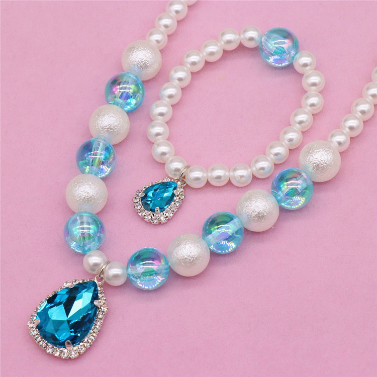 Children's Bracelet Set Girls' Imitation Pearl Gem Girls' Baby Necklace Bracelet Children's Bracelet Set Girls' Imitation Pearl Gem Girls' Baby Necklace Bracelet