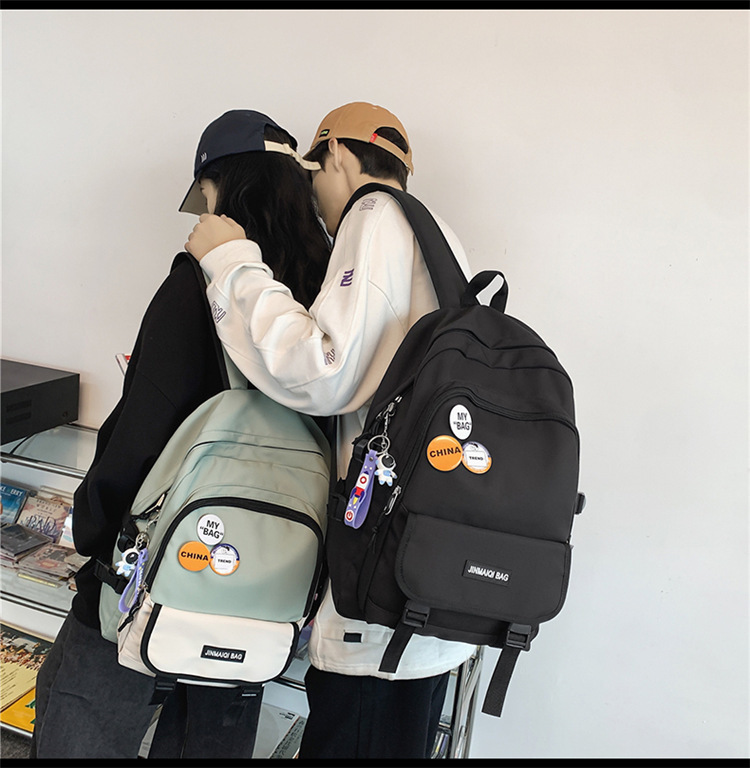 Computer Backpack Men's Large Capacity New Oxford Cloth Leisure Harajuku Style High School Student Bag Wholesale Backpack Men