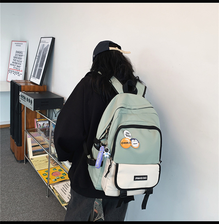 Computer Backpack Men's Large Capacity New Oxford Cloth Leisure Harajuku Style High School Student Bag Wholesale Backpack Men