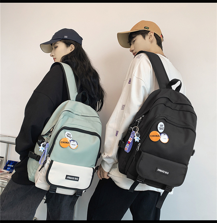 Computer Backpack Men's Large Capacity New Oxford Cloth Leisure Harajuku Style High School Student Bag Wholesale Backpack Men
