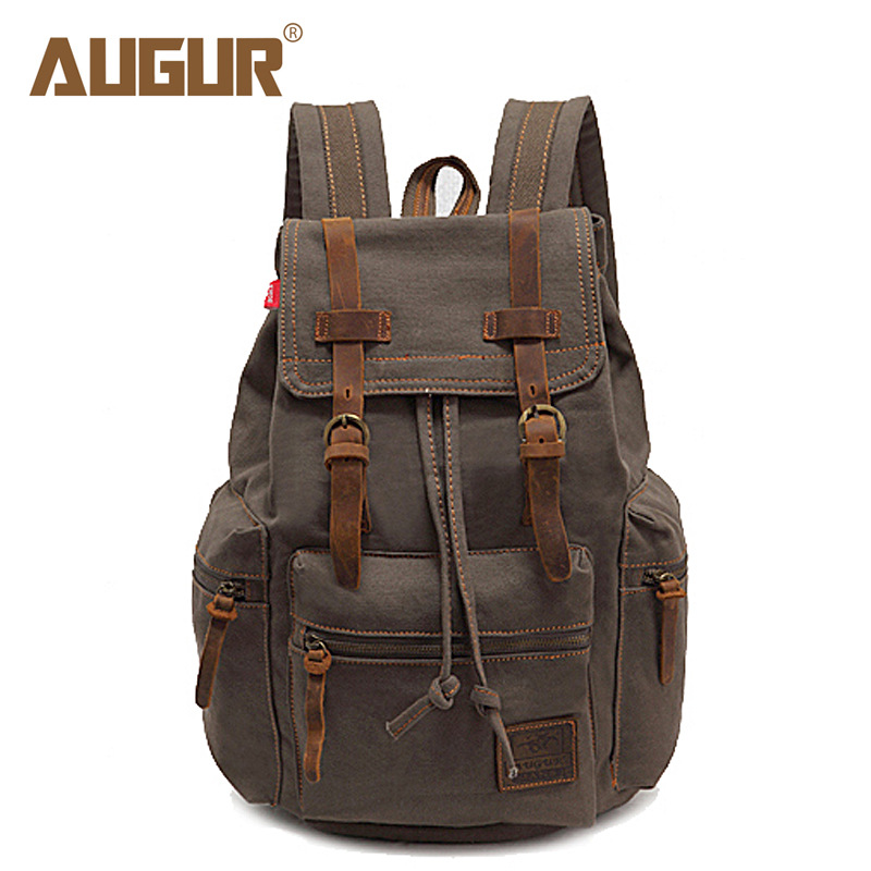 AugurSoaring Canvas Bag Retro Men&#039;s Bag Backpack Computer Bag Student Bag CrossBorder