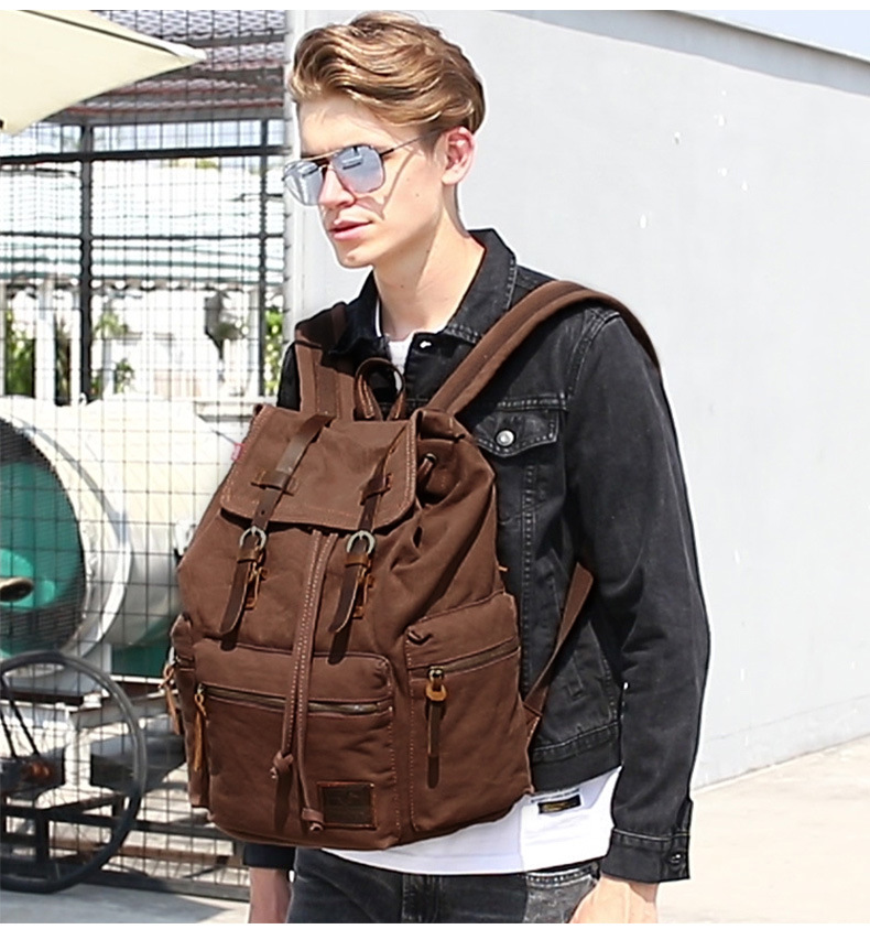 AugurSoaring Canvas Bag Retro Men's Bag Backpack Computer Bag Student Bag CrossBorder AugurSoaring Canvas Bag Retro Men's Bag Backpack Computer Bag Student Bag CrossBorder