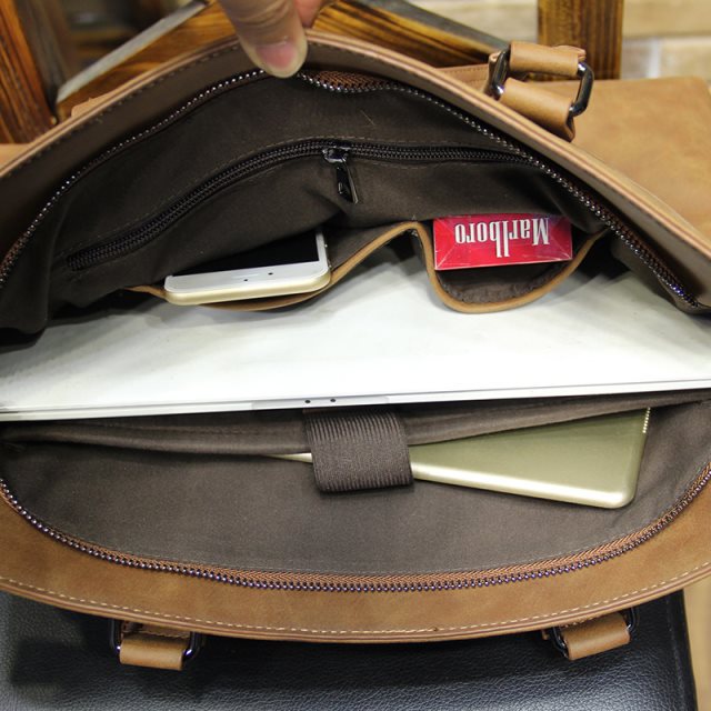 Korean Style Fashion Men&#039;s Bag Horse Leather Men&#039;s Handbag Shoulder Bag Men&#039;s Briefcase Multifunctional Computer Bag Casual