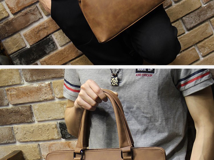 Korean Style Fashion Men's Bag Horse Leather Men's Handbag Shoulder Bag Men's Briefcase Multifunctional Computer Bag Casual Korean Style Fashion Men's Bag Horse Leather Men's Handbag Shoulder Bag Men's Briefcase Multifunctional Computer Bag Casual