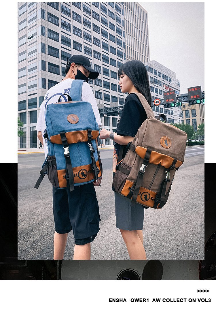 Men's and Women's Backpack Fashion Trend Canvas Backpack Youth Computer Backpack College Students Bag Leisure Travel Bag Men's and Women's Backpack Fashion Trend Canvas Backpack Youth Computer Backpack College Students Bag Leisure Travel Bag
