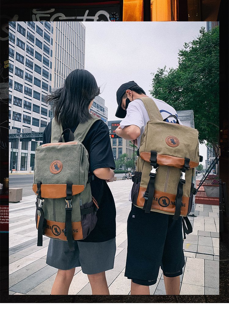 Men's and Women's Backpack Fashion Trend Canvas Backpack Youth Computer Backpack College Students Bag Leisure Travel Bag Men's and Women's Backpack Fashion Trend Canvas Backpack Youth Computer Backpack College Students Bag Leisure Travel Bag