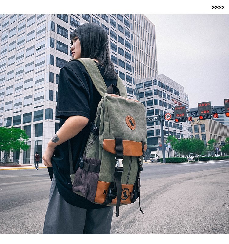 Men's and Women's Backpack Fashion Trend Canvas Backpack Youth Computer Backpack College Students Bag Leisure Travel Bag Men's and Women's Backpack Fashion Trend Canvas Backpack Youth Computer Backpack College Students Bag Leisure Travel Bag