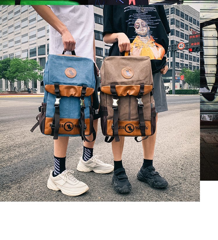 Men's and Women's Backpack Fashion Trend Canvas Backpack Youth Computer Backpack College Students Bag Leisure Travel Bag Men's and Women's Backpack Fashion Trend Canvas Backpack Youth Computer Backpack College Students Bag Leisure Travel Bag