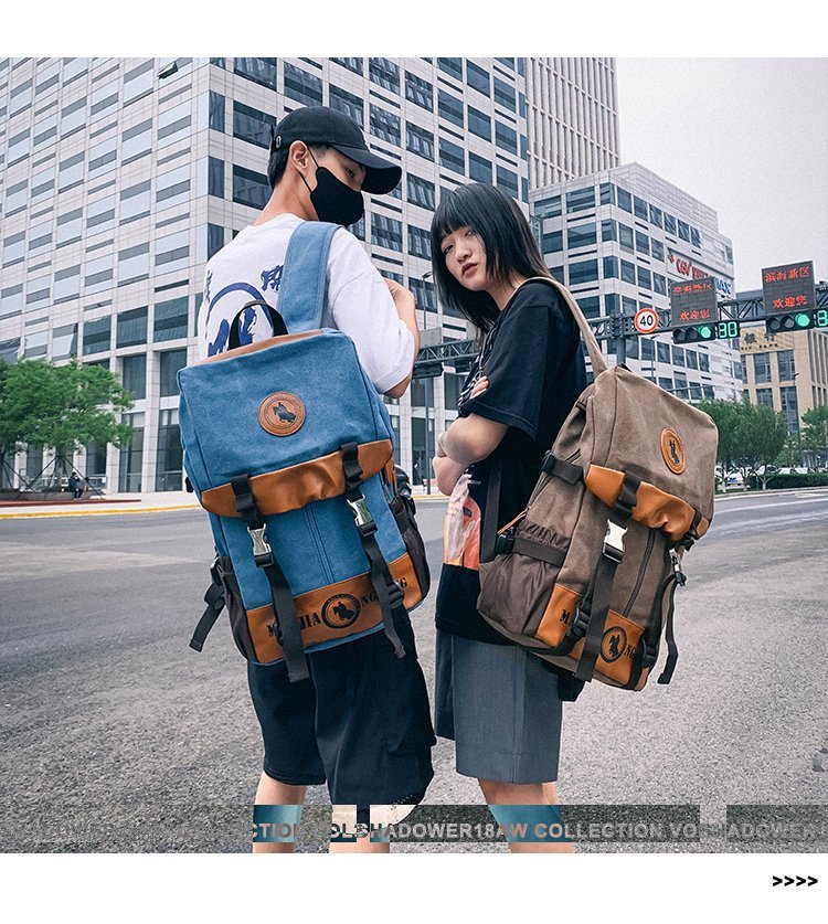 Men's and Women's Backpack Fashion Trend Canvas Backpack Youth Computer Backpack College Students Bag Leisure Travel Bag Men's and Women's Backpack Fashion Trend Canvas Backpack Youth Computer Backpack College Students Bag Leisure Travel Bag