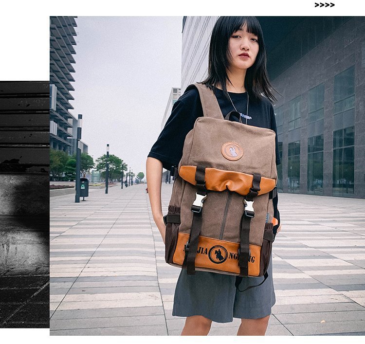 Men's and Women's Backpack Fashion Trend Canvas Backpack Youth Computer Backpack College Students Bag Leisure Travel Bag Men's and Women's Backpack Fashion Trend Canvas Backpack Youth Computer Backpack College Students Bag Leisure Travel Bag