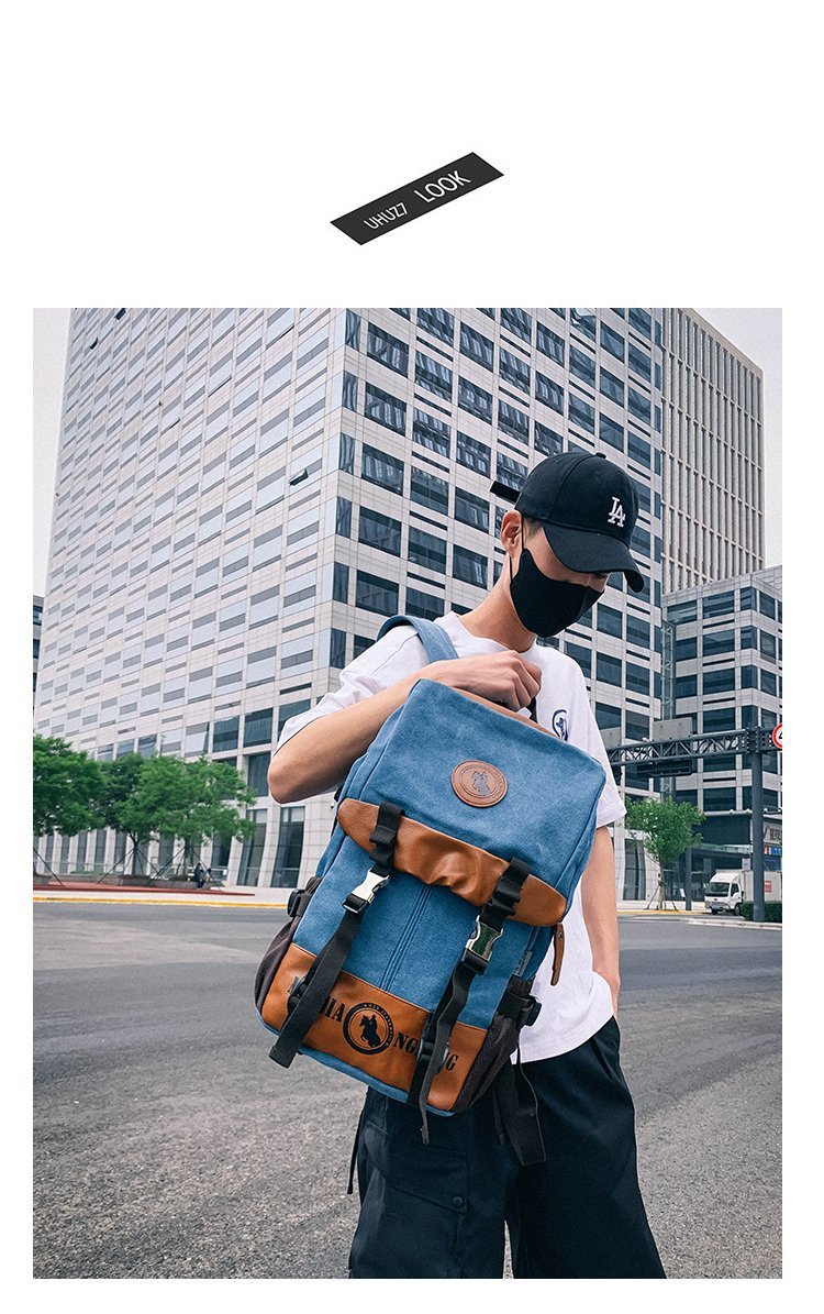 Men's and Women's Backpack Fashion Trend Canvas Backpack Youth Computer Backpack College Students Bag Leisure Travel Bag Men's and Women's Backpack Fashion Trend Canvas Backpack Youth Computer Backpack College Students Bag Leisure Travel Bag