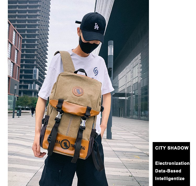 Men's and Women's Backpack Fashion Trend Canvas Backpack Youth Computer Backpack College Students Bag Leisure Travel Bag Men's and Women's Backpack Fashion Trend Canvas Backpack Youth Computer Backpack College Students Bag Leisure Travel Bag
