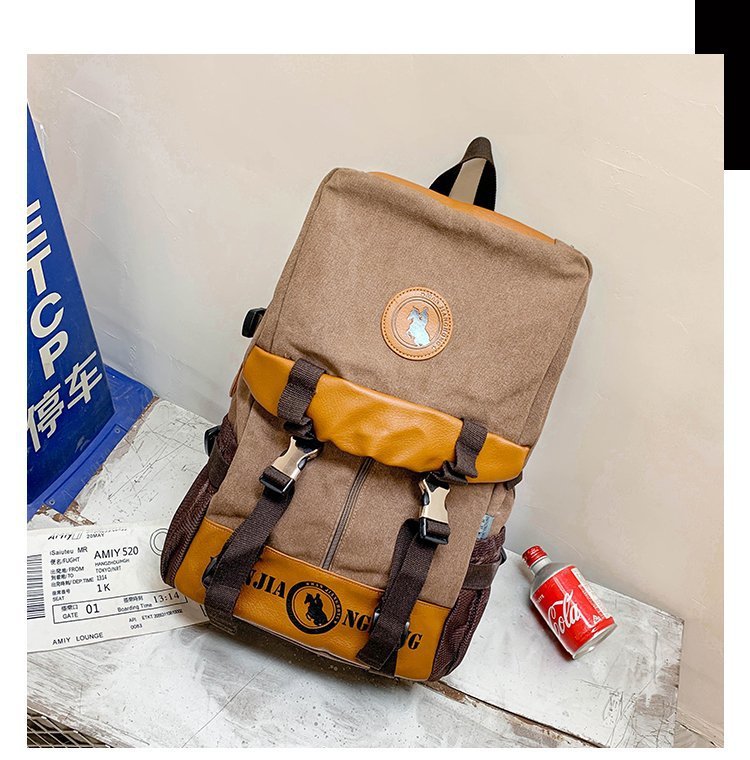 Men's and Women's Backpack Fashion Trend Canvas Backpack Youth Computer Backpack College Students Bag Leisure Travel Bag Men's and Women's Backpack Fashion Trend Canvas Backpack Youth Computer Backpack College Students Bag Leisure Travel Bag