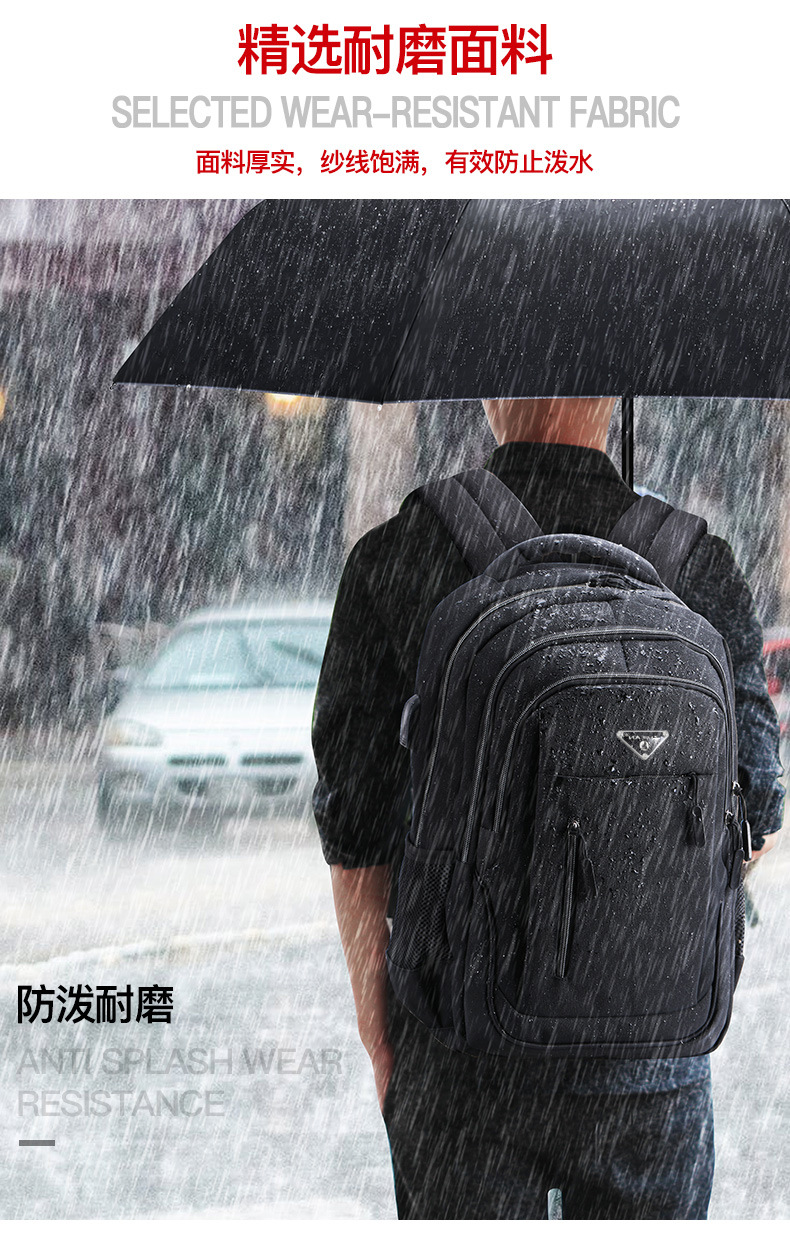 Men's Large Capacity Backpack Rechargeable USB Business Computer Bag Casual Backpack Early High School Student Schoolbag Men's Large Capacity Backpack Rechargeable USB Business Computer Bag Casual Backpack Early High School Student Schoolbag