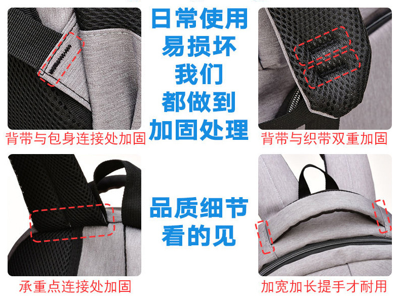 Men's Large Capacity Backpack Rechargeable USB Business Computer Bag Casual Backpack Early High School Student Schoolbag Men's Large Capacity Backpack Rechargeable USB Business Computer Bag Casual Backpack Early High School Student Schoolbag