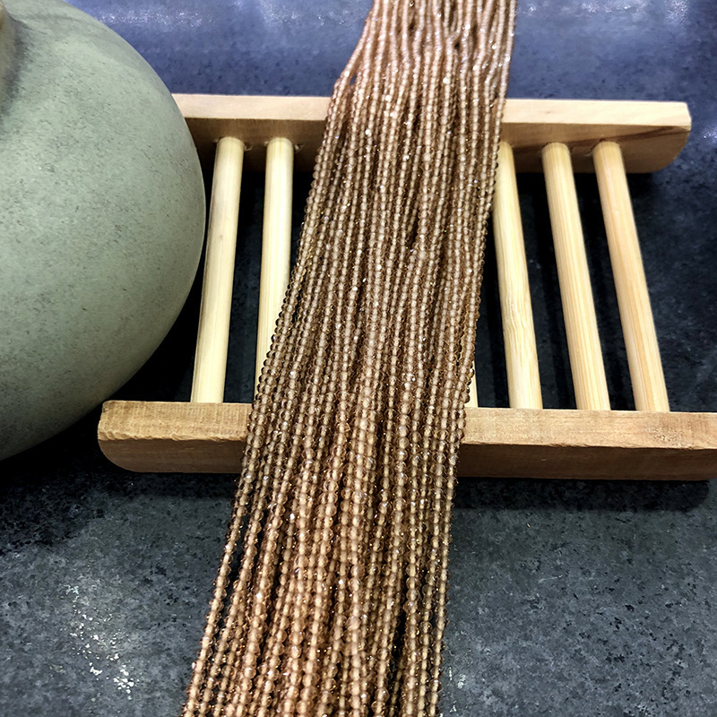Light Golden Yellow near Natural Stone 3mm Spinel Semi-Finished Long Chain DIY Bracelet Anklet Factory Direct Supply