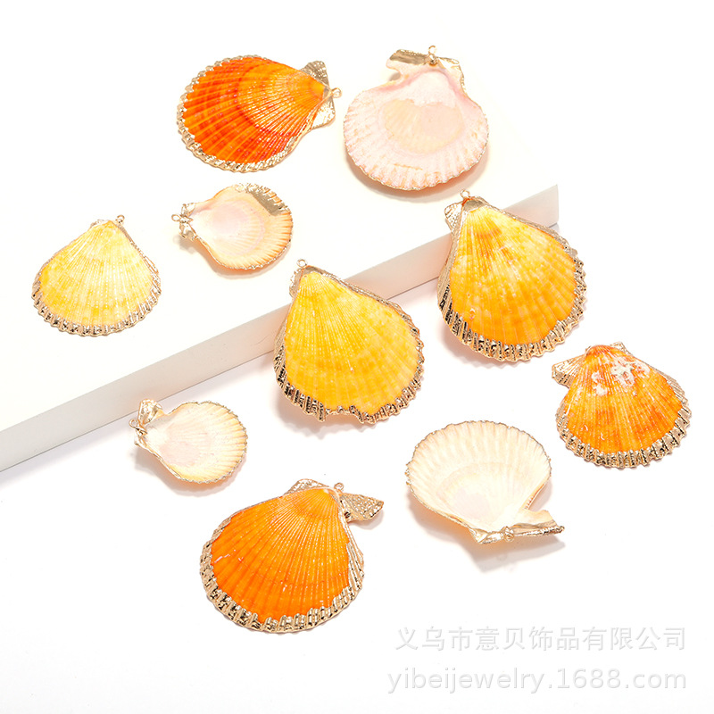 Yibei Gold-Plated Lemon Yellow Scallop Amazon Hot Jewelry Pendant Necklace Bracelet Accessories Yibei Gold-Plated Lemon Yellow Scallop Amazon Hot Jewelry Pendant Necklace Bracelet Accessories