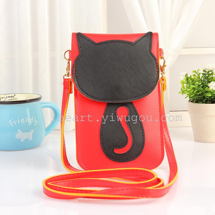 The new cartoon can touch screen large screen mobile phone bag Samsung apple 6plus mobile phone card package zero wallet
