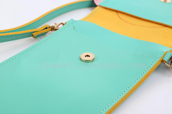 The new cartoon can touch screen large screen mobile phone bag Samsung apple 6plus mobile phone card package zero wallet
