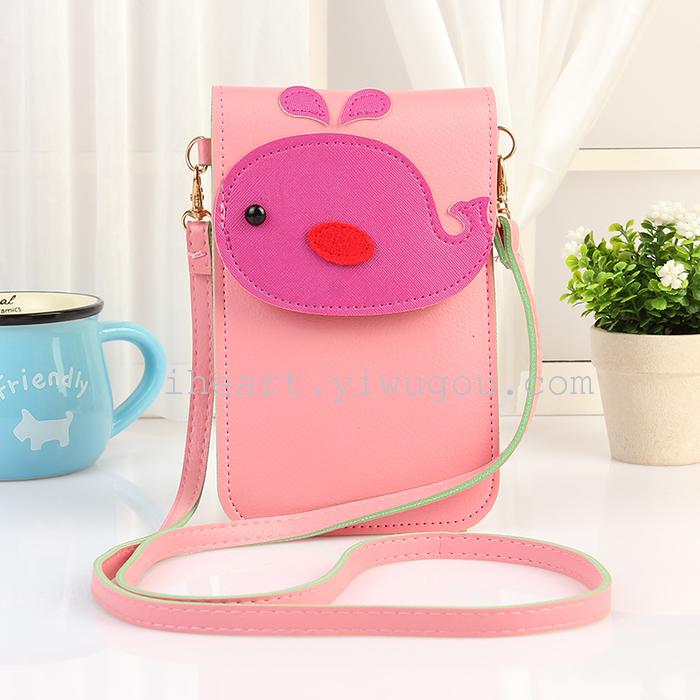 The new cartoon can touch screen large screen mobile phone bag Samsung apple 6plus mobile phone card package zero wallet