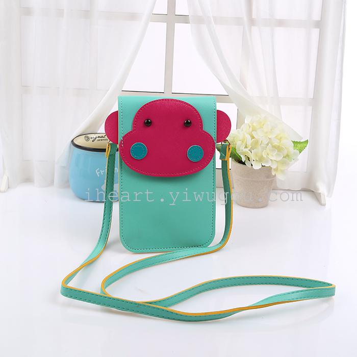 The new cartoon can touch screen large screen mobile phone bag Samsung apple 6plus mobile phone card package zero wallet