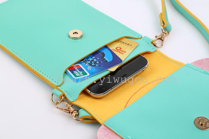 The new cartoon can touch screen large screen mobile phone bag Samsung apple 6plus mobile phone card package zero wallet