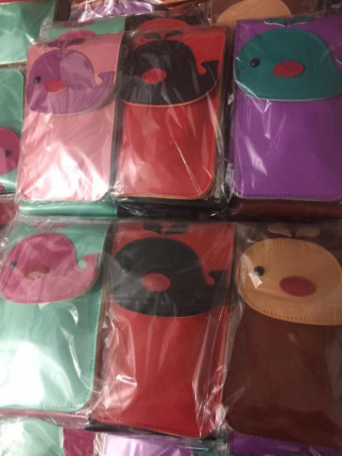 The new cartoon can touch screen large screen mobile phone bag Samsung apple 6plus mobile phone card package zero wallet