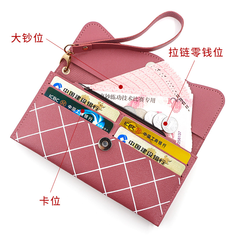 Factory Direct Supply Korean Fashion Women&#039;s Long Wallet Simple Cute Coin Purse Clutch Cartoon Card Holder