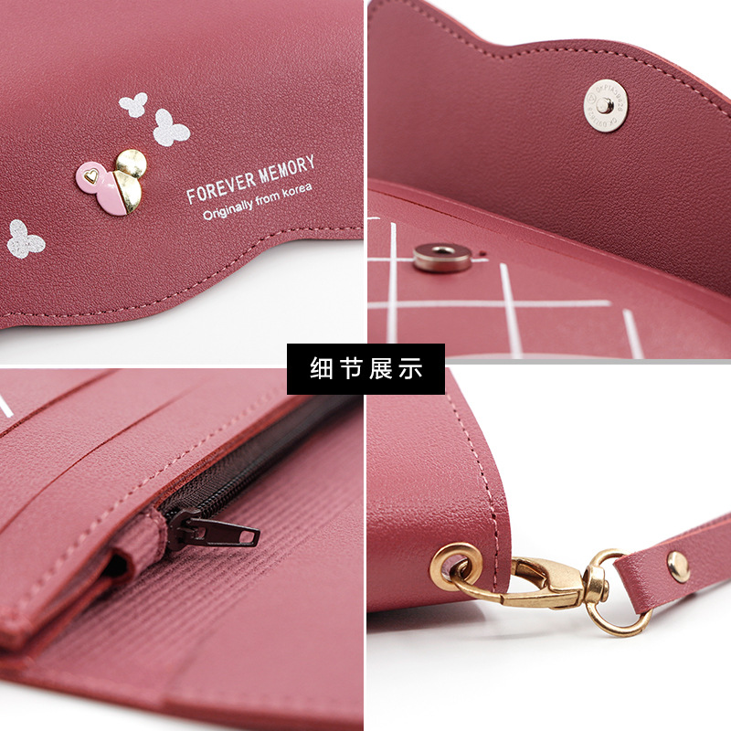 Factory Direct Supply Korean Fashion Women&#039;s Long Wallet Simple Cute Coin Purse Clutch Cartoon Card Holder